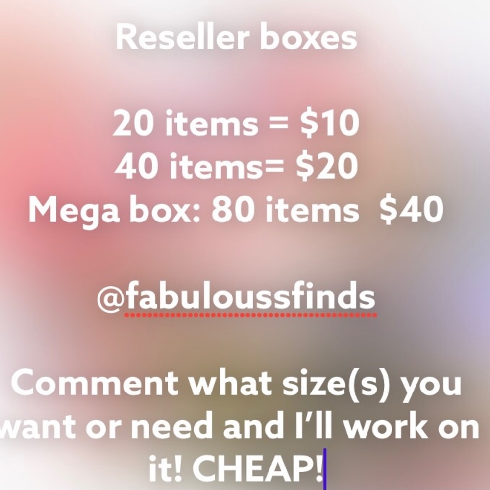 Reseller box. Small size (20 items)